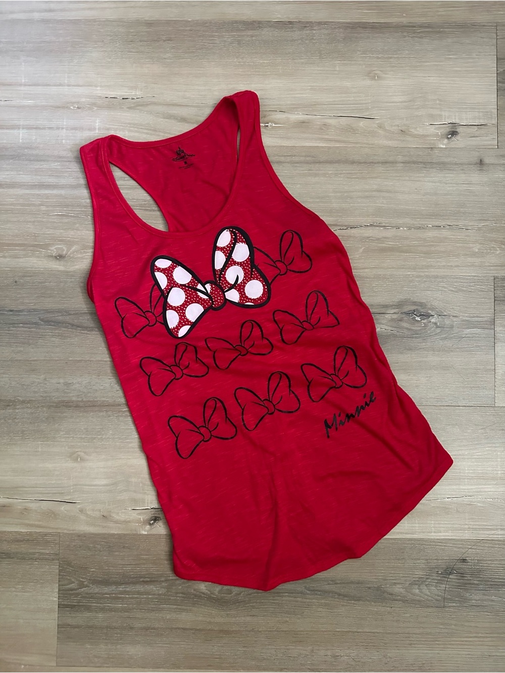Official Disneyland Parks Red Large Bow Minnie Mouse Tank Top